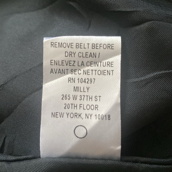 NWOT Milly Sleeveless Wool Sheath Mini Dress Belted Navy Yellow Women’s Size 10 - Picture 9 of 9